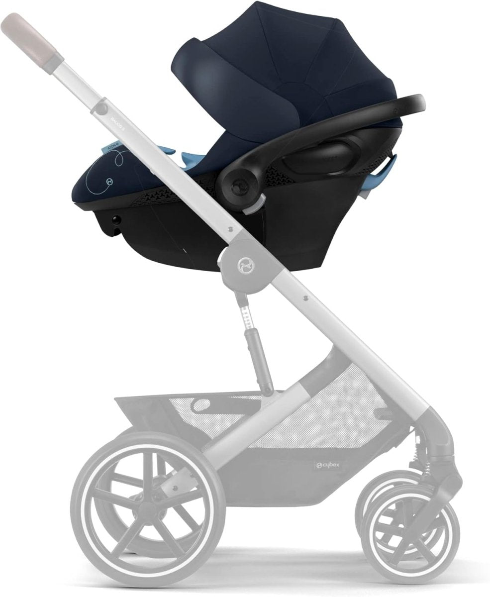 Cybex Aton G Swivel Infant Car Seat with SensorSafe, Featuring 180 - Degree Rotating Base for Easy In and Out, Lightweight, Adjustable Head Rest, SAFELOCK™ Belt Tensioner - Ocean Blue - LittleTreasures