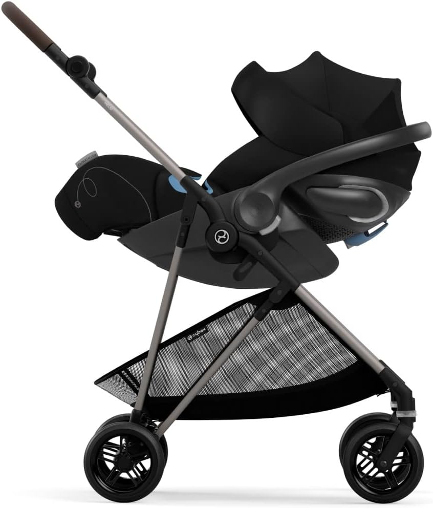 Cybex Cloud G Comfort Extend Infant Car Seat – 45% More Recline, Rigid LATCH Installation, Load Leg, Anti - Rebound Base, Linear Side - Impact Protection, 4 - 35 lbs, Moon Black (Non SensorSafe Version) - LittleTreasures