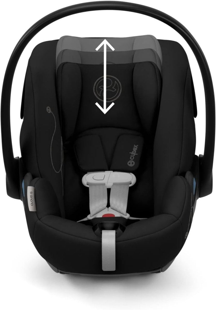 Cybex Cloud G Comfort Extend Infant Car Seat – 45% More Recline, Rigid LATCH Installation, Load Leg, Anti - Rebound Base, Linear Side - Impact Protection, 4 - 35 lbs, Moon Black (Non SensorSafe Version) - LittleTreasures