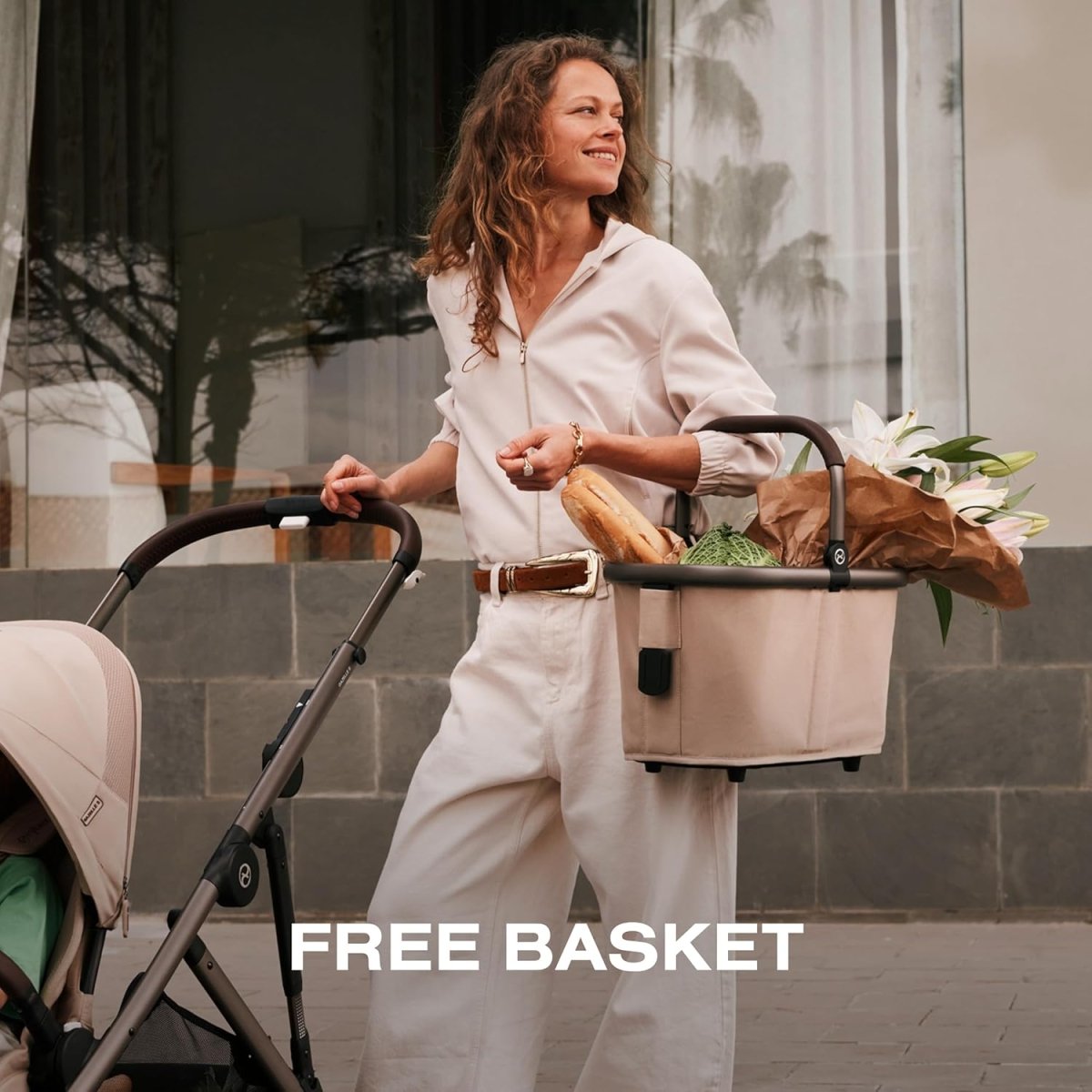 Cybex Gazelle S 2 Stroller – Modular Double Stroller for Infant and Toddler, Includes Detachable Shopping Basket, Over 20+ Configurations, Folds Flat for Easy Storage - Sky Blue/Taupe Frame - LittleTreasures