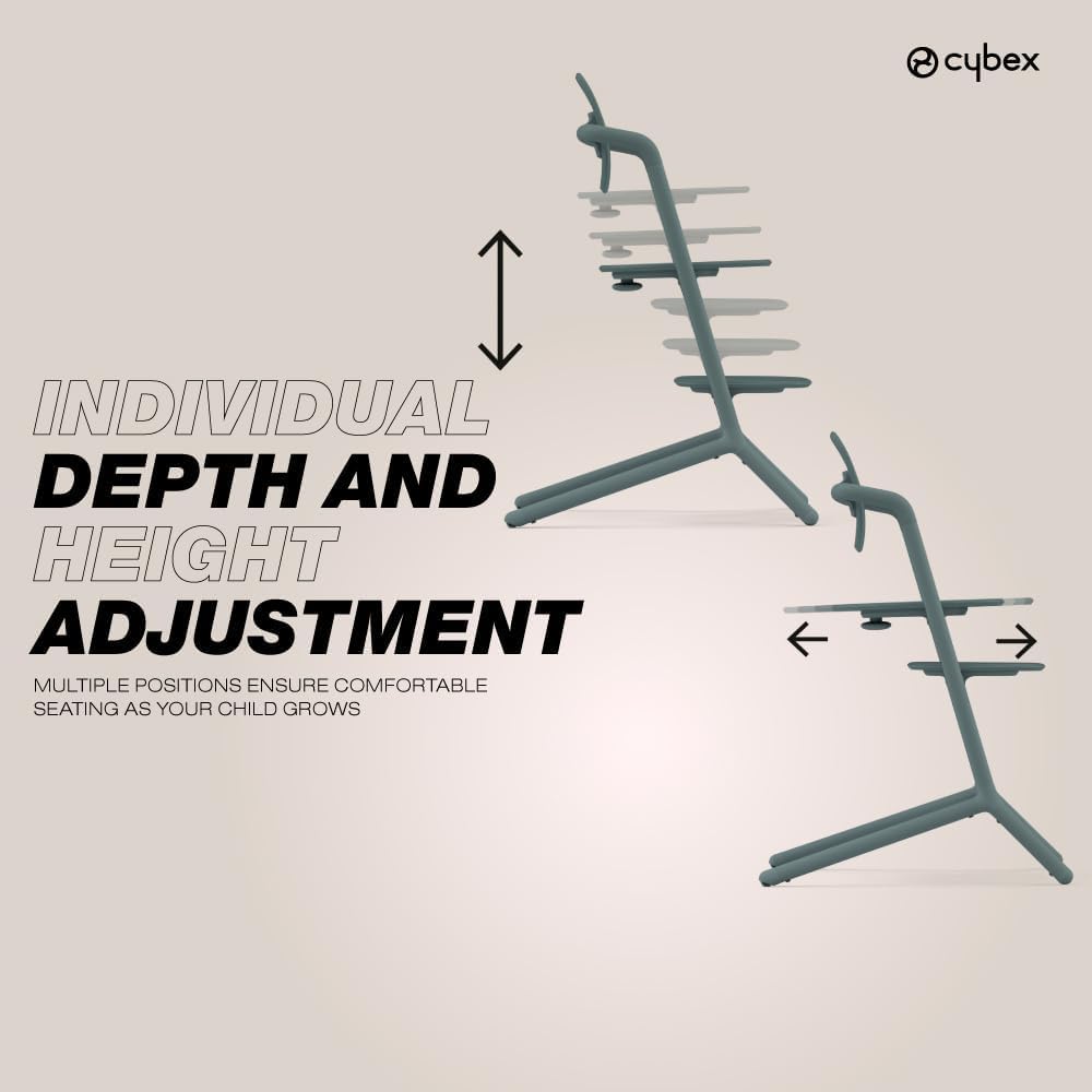 Cybex LEMO High Chair 3 - in - 1 Set with Baby Set + Snack Tray - Modern Design, One - Hand Depth & Height Adjustment & Anti - Tip Wheels - from 6 Months, Convertible to Adult Chair, Stunning Black - LittleTreasures