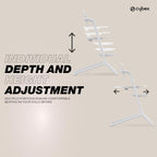 Cybex LEMO High Chair 3 - in - 1 Set with Baby Set + Snack Tray - Modern Design, One - Hand Depth & Height Adjustment & Anti - Tip Wheels - from 6 Months, Convertible to Adult Chair, Stunning Black - LittleTreasures