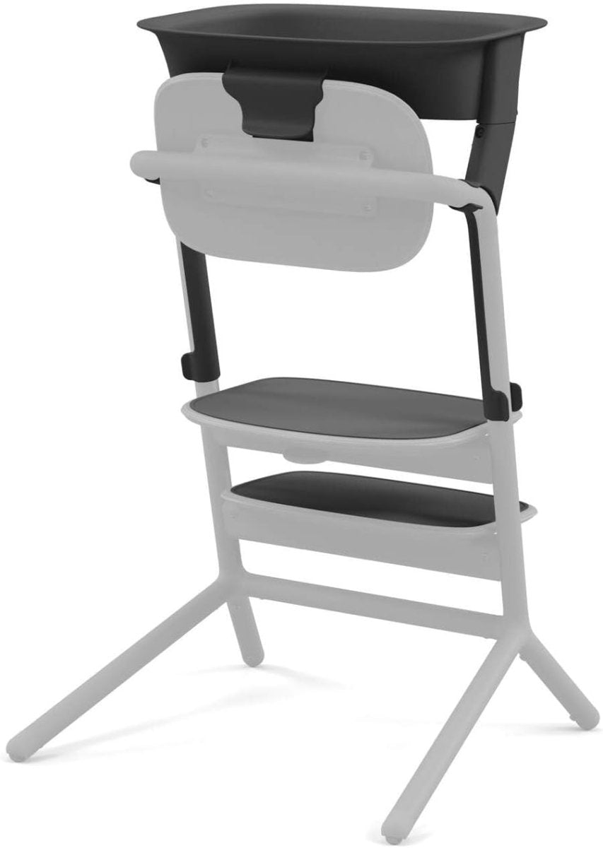 Cybex LEMO High Chair 3 - in - 1 Set with Baby Set + Snack Tray - Modern Design, One - Hand Depth & Height Adjustment & Anti - Tip Wheels - from 6 Months, Convertible to Adult Chair, Stunning Black - LittleTreasures