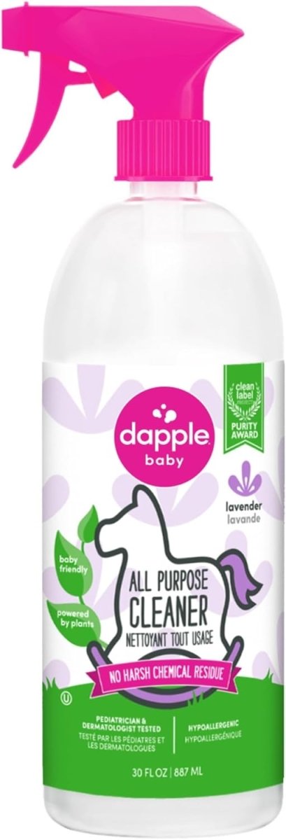 Dapple Baby - All Purpose Cleaning Wipes, Baby Safe, Natural Toy and High Chair Wipes, Plant Based, Sweet Lavender Scented - 75 Count - LittleTreasures