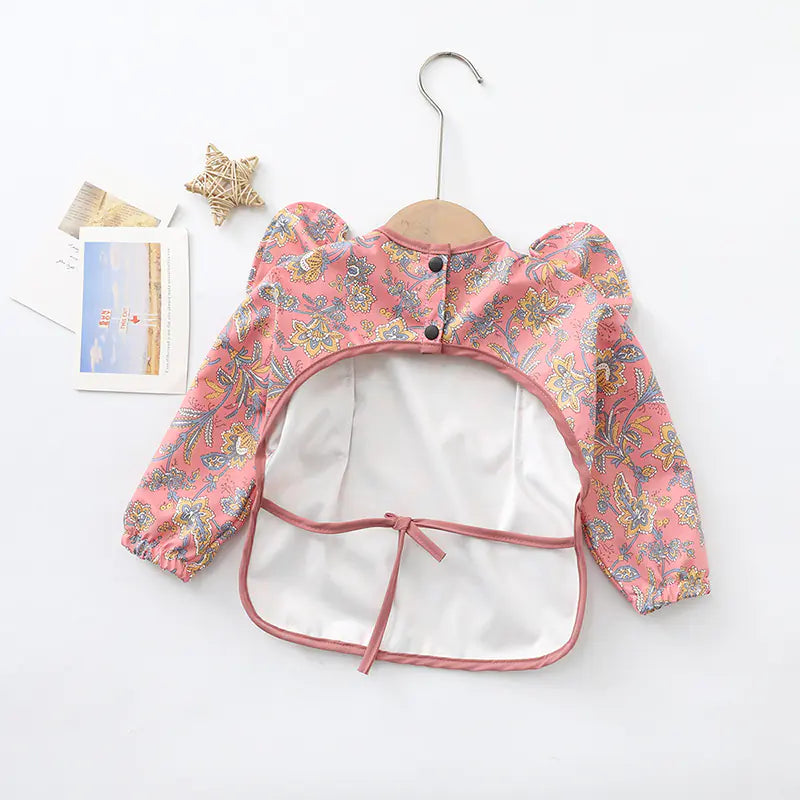 Waterproof Baby Feeding Bibs with Pocket and Sleeves