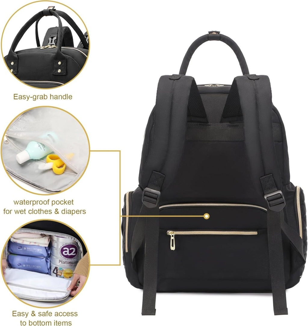 Diaper Bag Backpack Mommy Hospital Baby Bags for Girls Boys Multifunction Large Laptop Travel Backpack Mom Dad Diaper Bag with Changing Pad Waterproof Fashion Maternity Baby Diaper Bag Tote - LittleTreasures