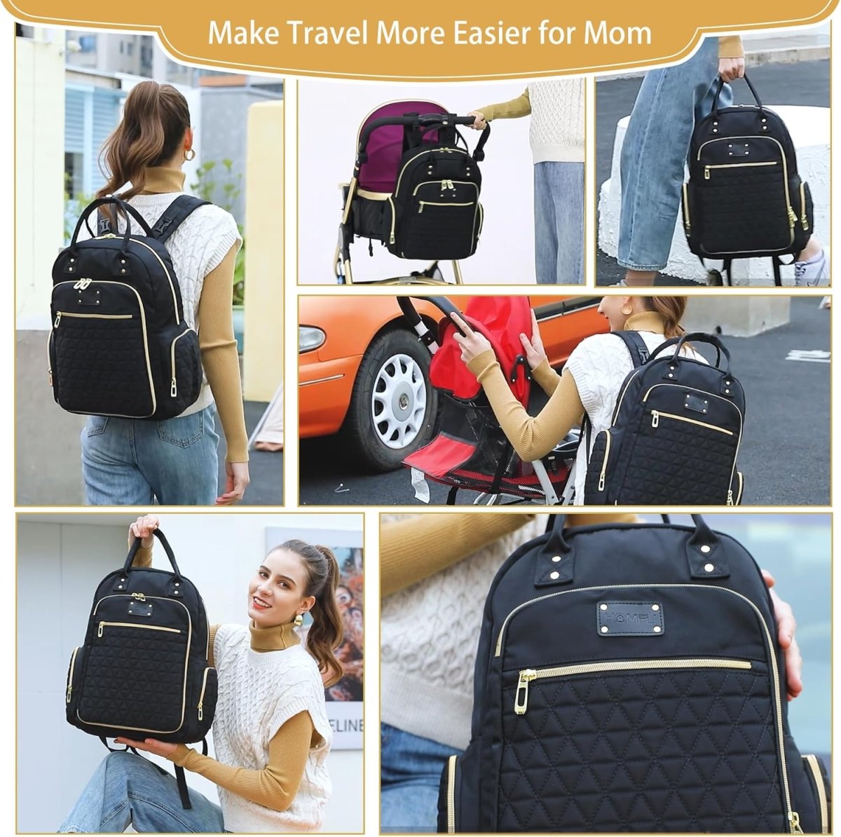 Diaper Bag Backpack Mommy Hospital Baby Bags for Girls Boys Multifunction Large Laptop Travel Backpack Mom Dad Diaper Bag with Changing Pad Waterproof Fashion Maternity Baby Diaper Bag Tote - LittleTreasures