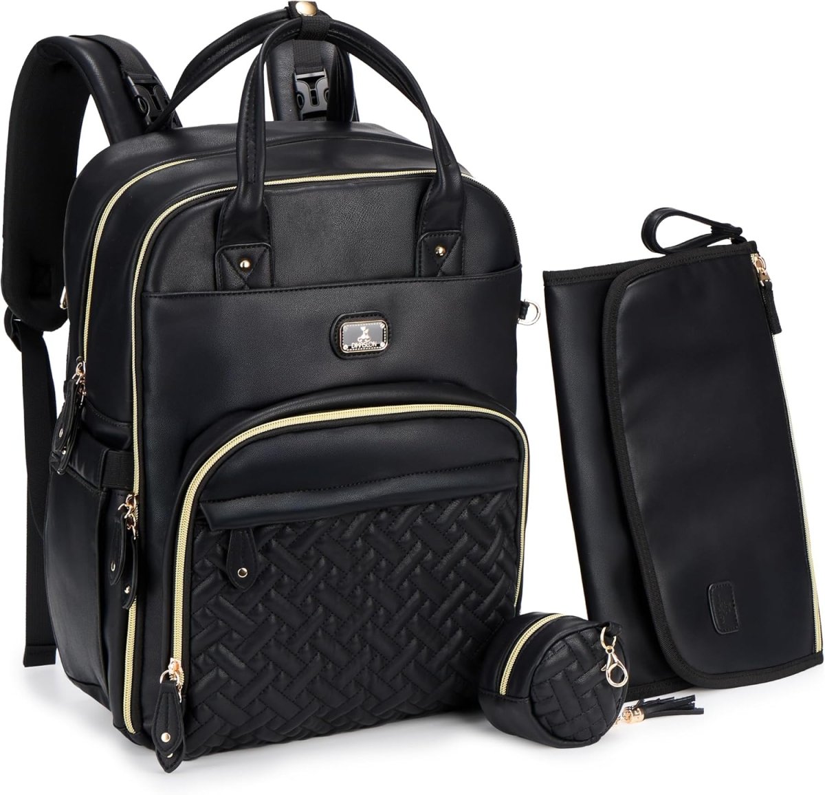 Diaper Bag Backpack with Portable Changing Pad, Pacifier Case and Stroller Straps - LittleTreasures