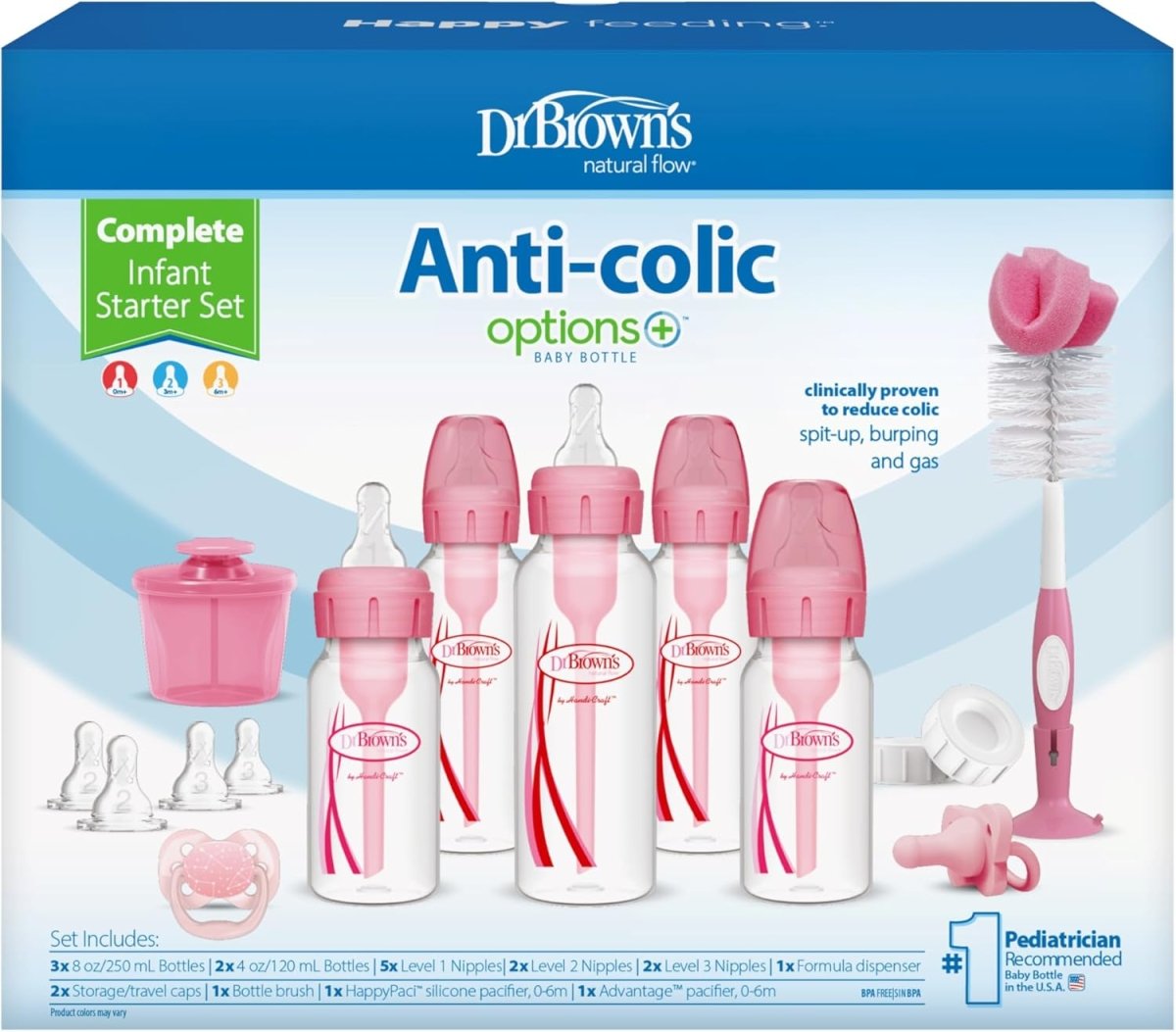 Dr. Brown's Anti - Colic Baby Bottle Gift Set with Pacifier Bundle - LittleTreasures