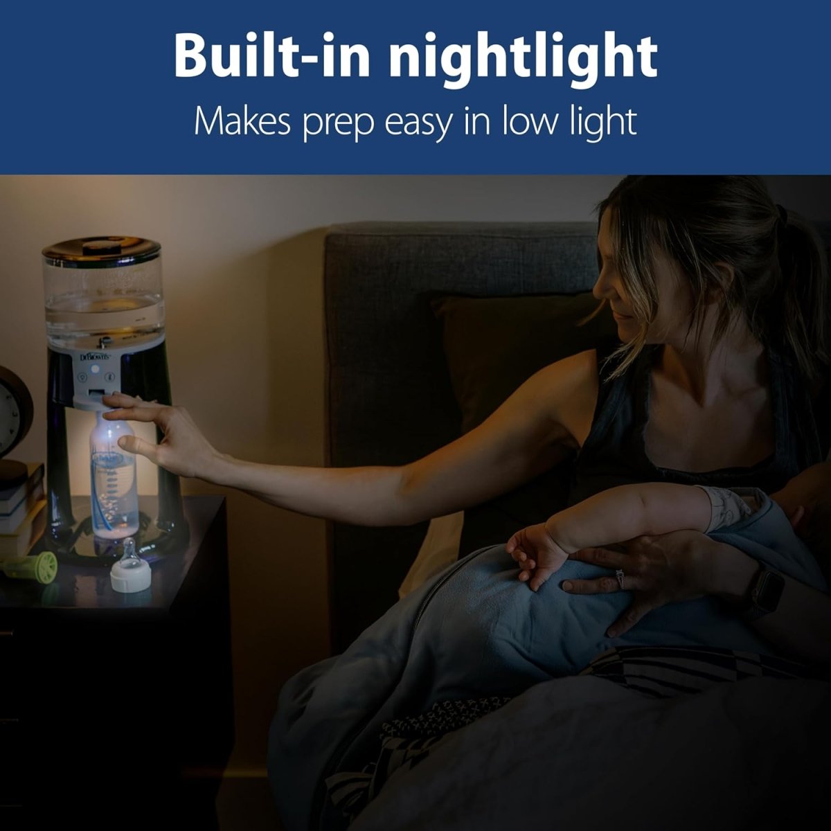 Dr. Brown’s Insta - Prep Warm Water Dispenser to Instantly Prepare Baby’s Formula Bottle, Large Capacity Glass Tank with 3 Temperature Settings, Blue - LittleTreasures