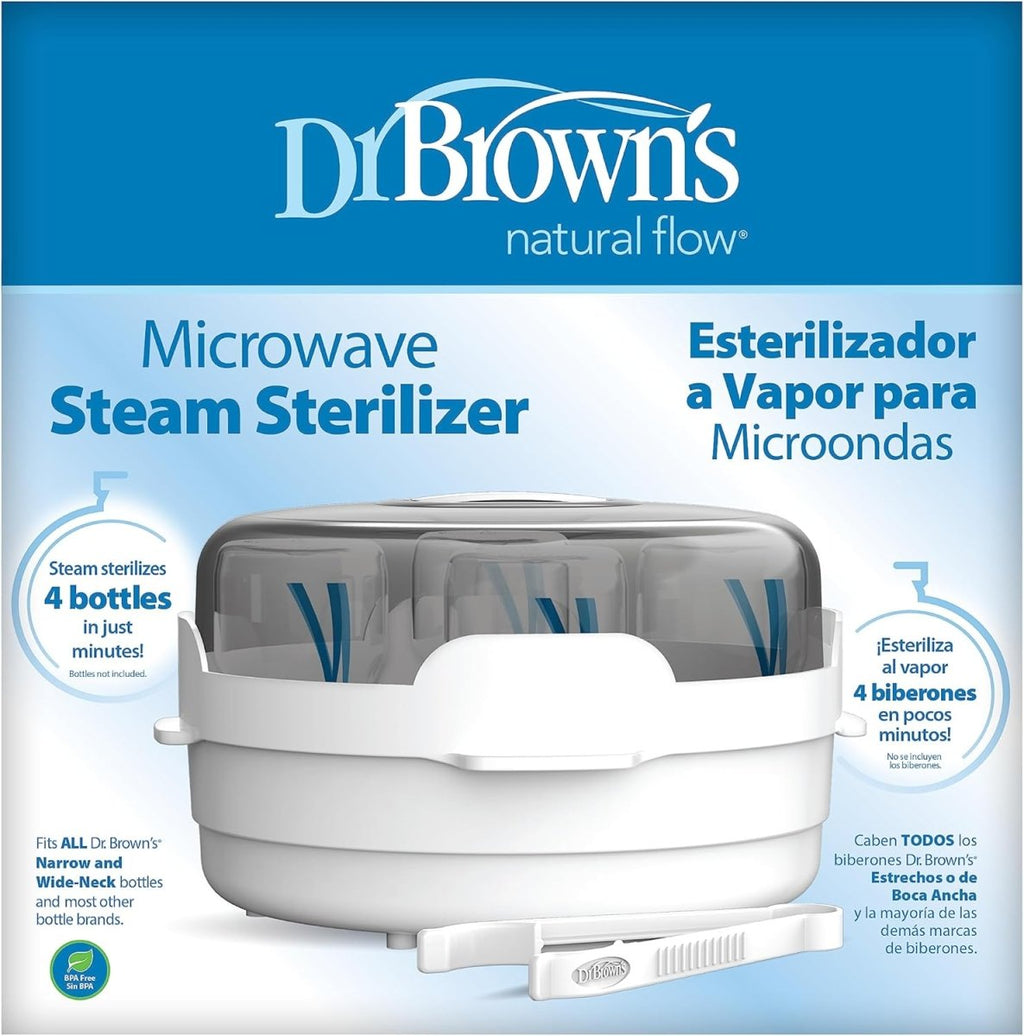 Dr. Brown's Microwave Steam - for Baby Bottles, Nipples, Bottle Parts, Pacifiers, Teethers and Breast Pump Parts - LittleTreasures