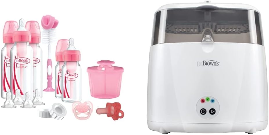 Dr. Brown's Options+ Complete Infant Starter Set/Pink + Dr. Brown's Deluxe Electric for Baby Bottles and Other Baby Essentials - LittleTreasures