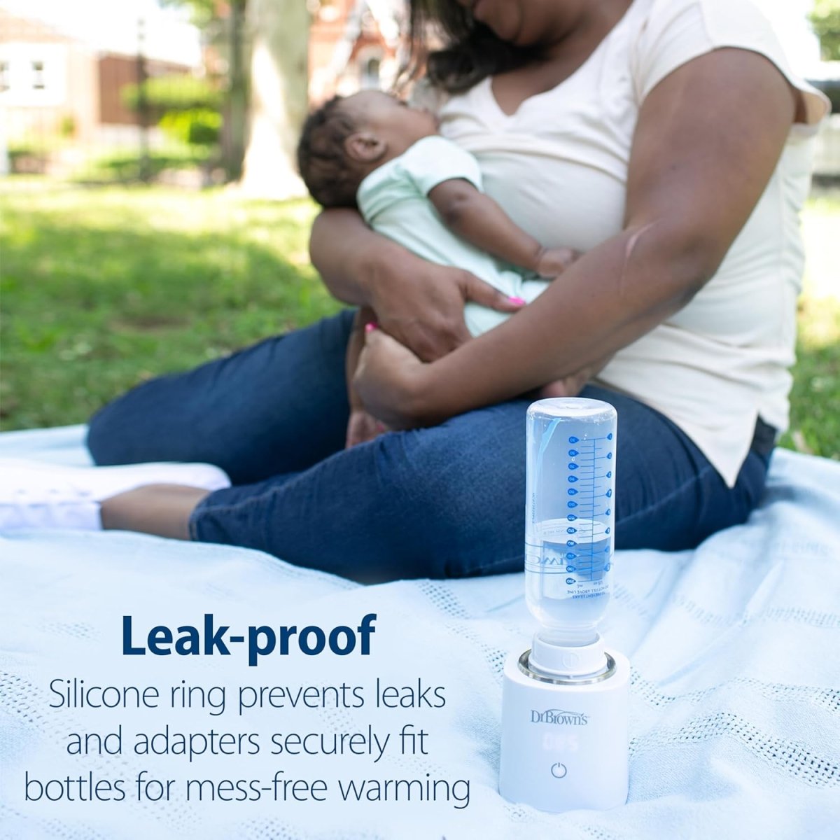 Dr. Brown's Travel Baby Bottle Warmer, Quickly Warms Breast Milk and Water for Formula On - The - Go, Portable, Rechargeable, Cordless with 3 Bottle Adapters - LittleTreasures