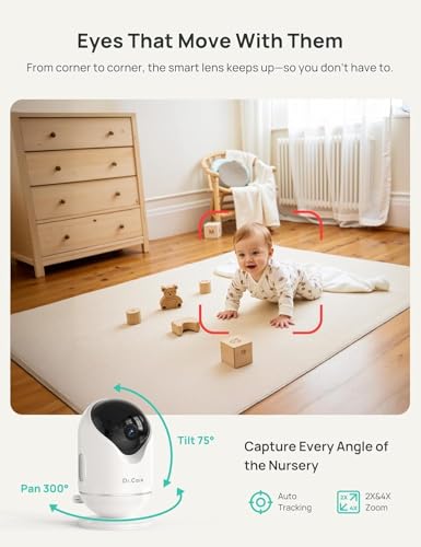 Dr.Care VistaView Smart WiFi Baby Monitor - 5” 1080P Split Screen & 2K Camera App Control, Cry & Motion Alerts, HD Night Vision, 5000mAh Battery, 2 - Way Talk, Multi - User, Triple Security, 1279ft Range - LittleTreasures