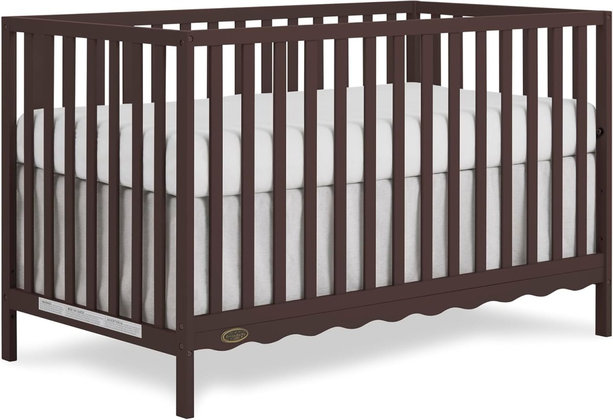 Dream On Me Synergy Wave 5 - in - 1 Convertible Crib in Chocolate Chip, JPMA & Greenguard Gold Certified, Converts from a Baby Crib to a Toddler Bed, Daybed, and Full - Size Bed - LittleTreasures