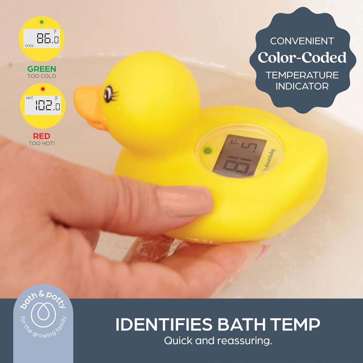 Dreambaby Duck Baby Bath Thermometer - Instant Read Digital Thermometer for Water and Room Temperature - Floating Baby Bath Toy - Newborn Must - Have - LittleTreasures