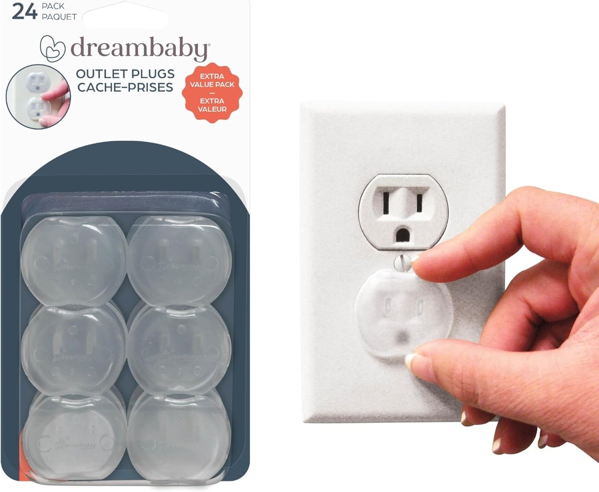 Dreambaby Outlet Plugs, 24 - Pack - Baby Proof Outlet Covers for Home Safety - White - LittleTreasures