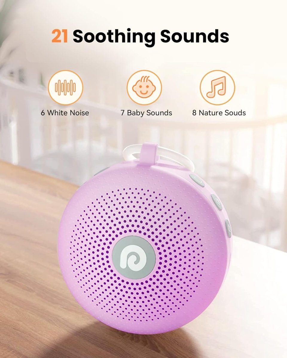 Dreamegg Baby Sleep Soother - Portable White Noise Machine Sound Machine Baby, Features Powerful Battery, 21 Soothing Sound, Noise Canceling for Office & Sleeping, Home, Travel, Gift - LittleTreasures