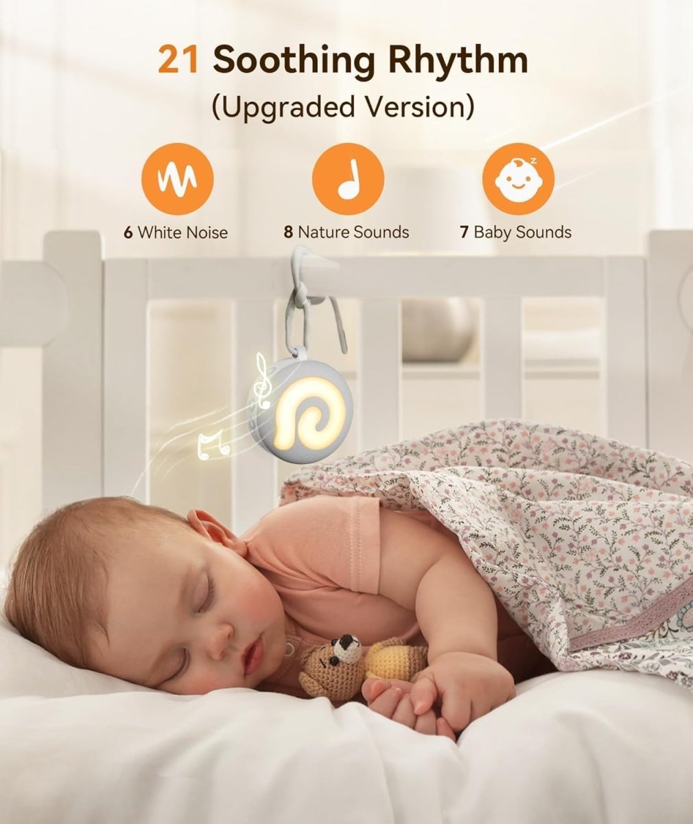 Dreamegg Portable Sound Machine for Baby Kids, White Noise Machine for Sleeping,Night Light,21 Soothing Sounds, Volume Control, Child Lock, USB Rechargeable Sound Machine Baby for Travel - LittleTreasures