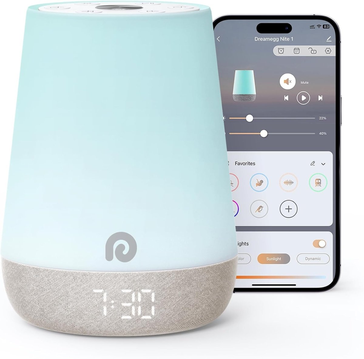 Dreamegg Sound Machine Baby - Kids Sleep Training Clock with Baby Night Light, White Noise Sound Machine for Sleeping, 34 Soothing Sounds, Smart Control, Sleep Routine Alarm Clock for Toddler Bedroom - LittleTreasures