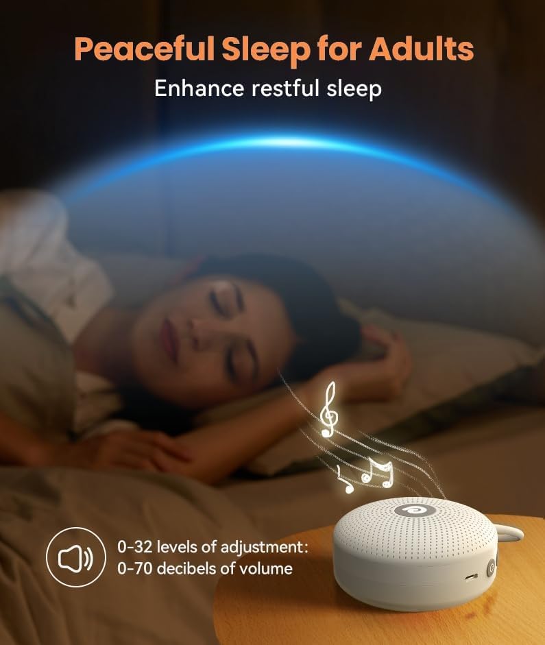 Dreamegg White Noise Machine - Portable Sound Machine for Baby Adult, Features Powerful Battery, 21 Soothing Sounds for Sleeping, Rechargeable Sleep Aid Sound Machine Baby for Home Travel Nursery Gift - LittleTreasures