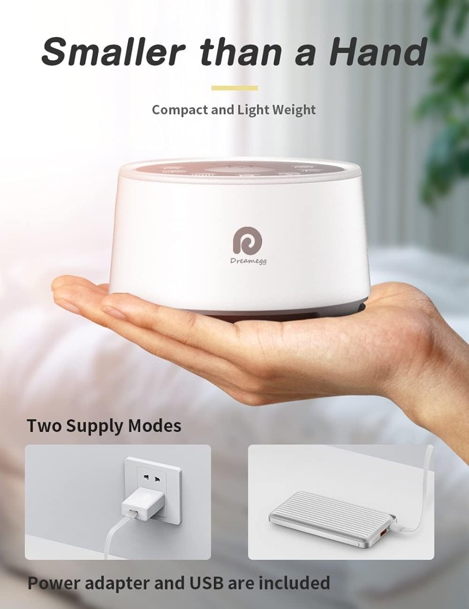 Dreamegg White Noise Machine - Sound Machine for Sleeping&Relaxing,24 Soothing Sounds, 3 Auto - off Timer,Soothing Night Light,Noise Machine for Baby/Kid/Adults/Office, USB or DC Powered - LittleTreasures