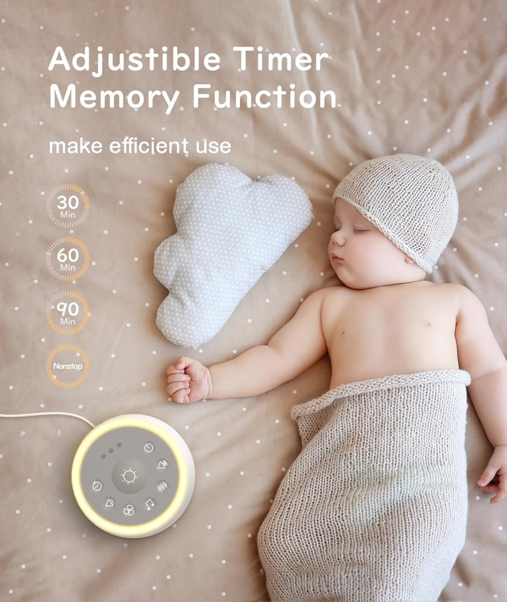 Dreamegg White Noise Machine - Sound Machine for Sleeping&Relaxing,24 Soothing Sounds, 3 Auto - off Timer,Soothing Night Light,Noise Machine for Baby/Kid/Adults/Office, USB or DC Powered - LittleTreasures