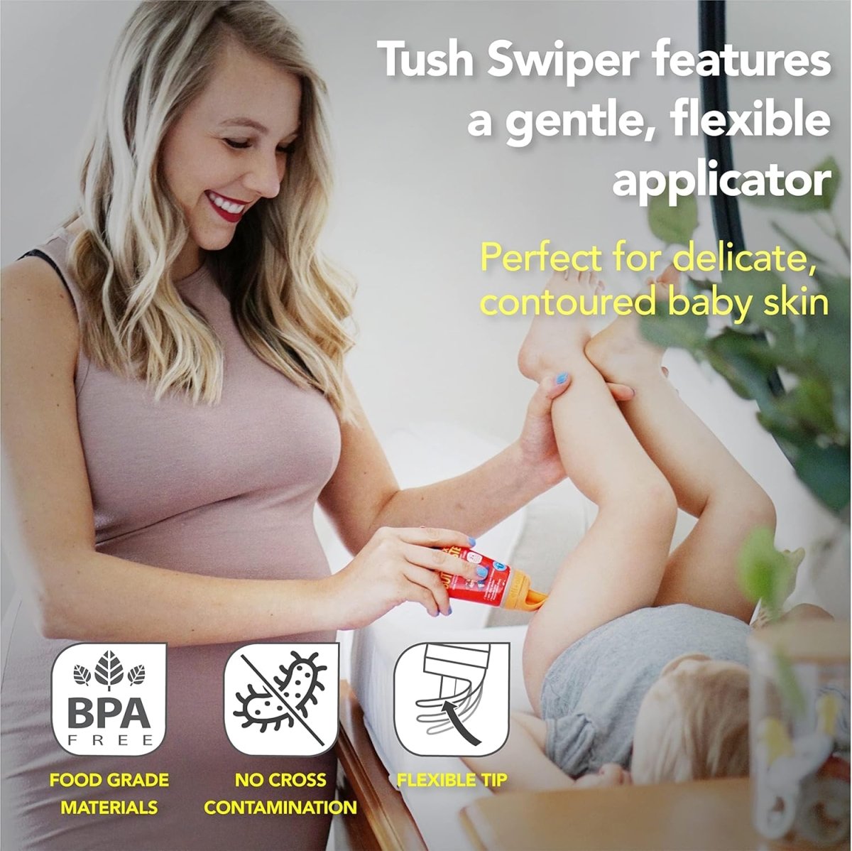 Eli & Ali Tush Swiper - Diaper Rash Cream & Butt Paste Applicator - Universal Fit for Most Diaper Creams | Mess - Free & Hygienic Alternative to Cream Spatula - Carry Less Baby Gear - Blue, 1 Pack - LittleTreasures