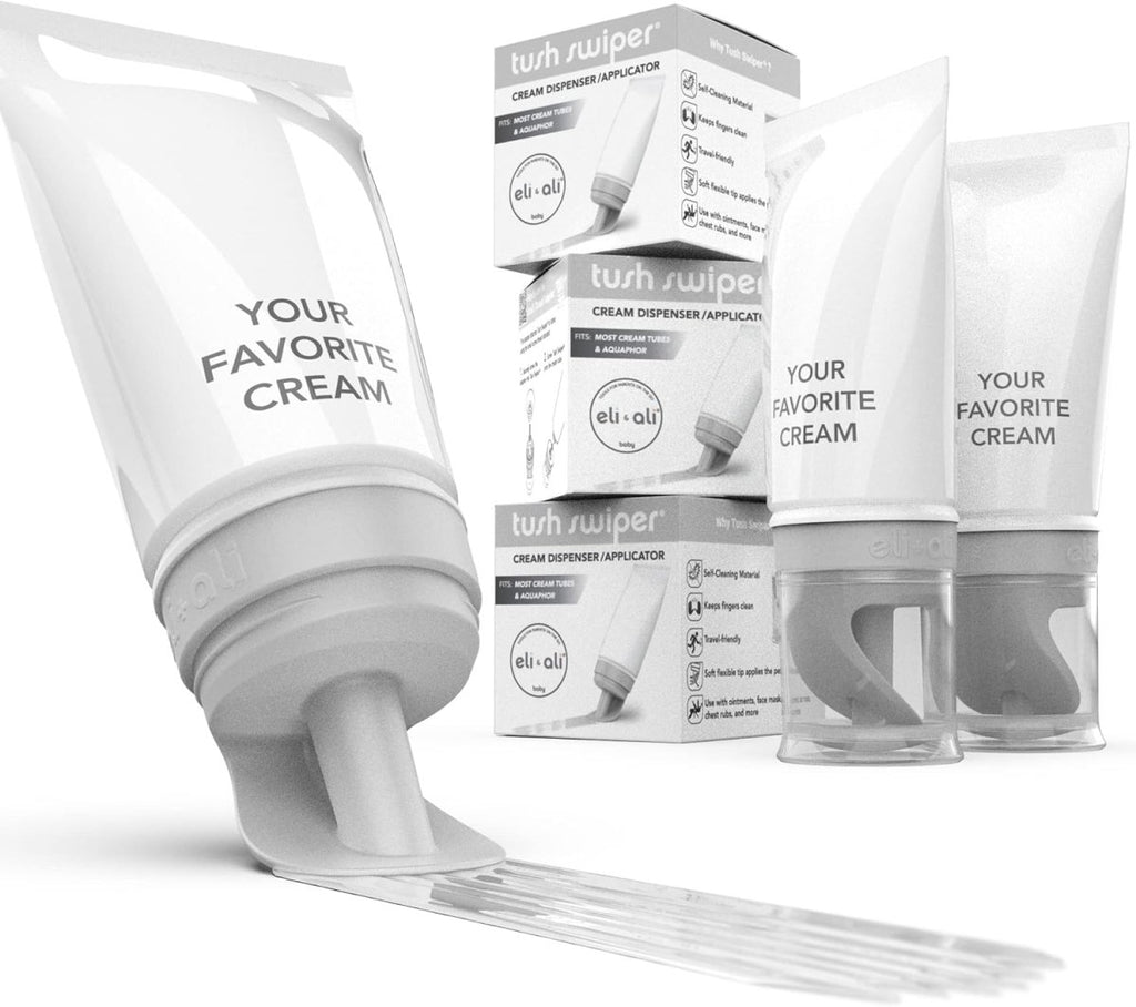 Eli & Ali Tush Swiper - Diaper Rash Cream & Butt Paste Applicator - Universal Fit for Most Diaper Creams | Mess - Free & Hygienic Alternative to Cream Spatula - Carry Less Baby Gear - Orange, 1 Pack - LittleTreasures