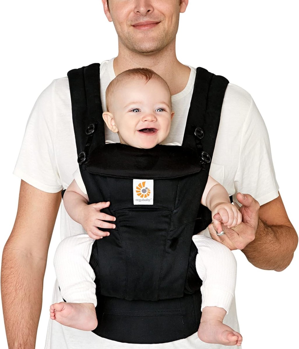 Ergobaby All Carry Positions SoftTouch Cotton Baby Carrier with Enhanced Lumbar Support (7 - 45 lb), Omni Dream, Onyx Black - LittleTreasures