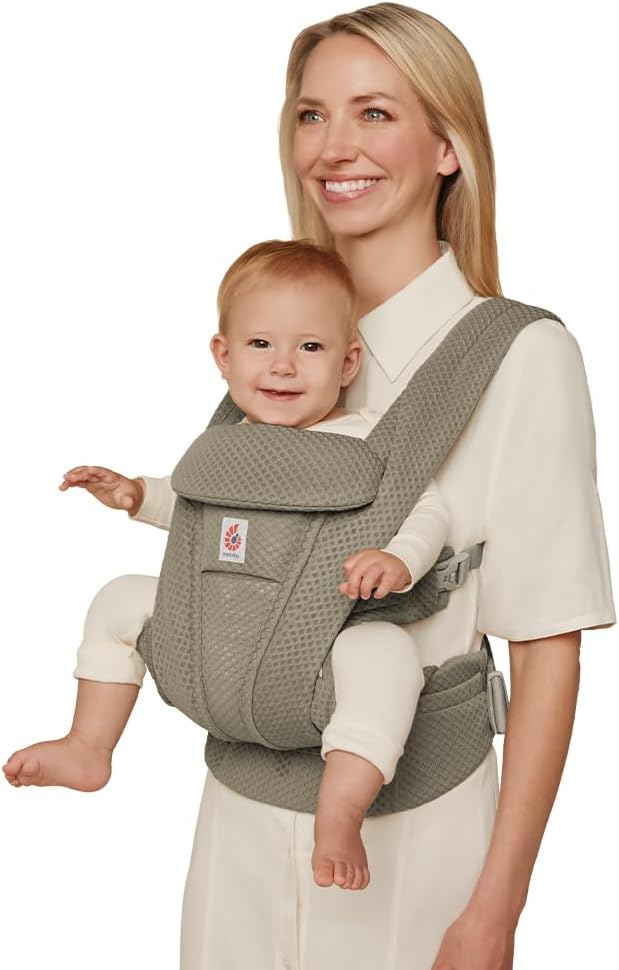 Ergobaby Omni Deluxe All Carry Positions Breathable Mesh Baby Carrier with Enhanced Lumbar Support & Airflow, Newborn to Toddler, (Holds 7 - 45 lbs), Natural Beige - LittleTreasures