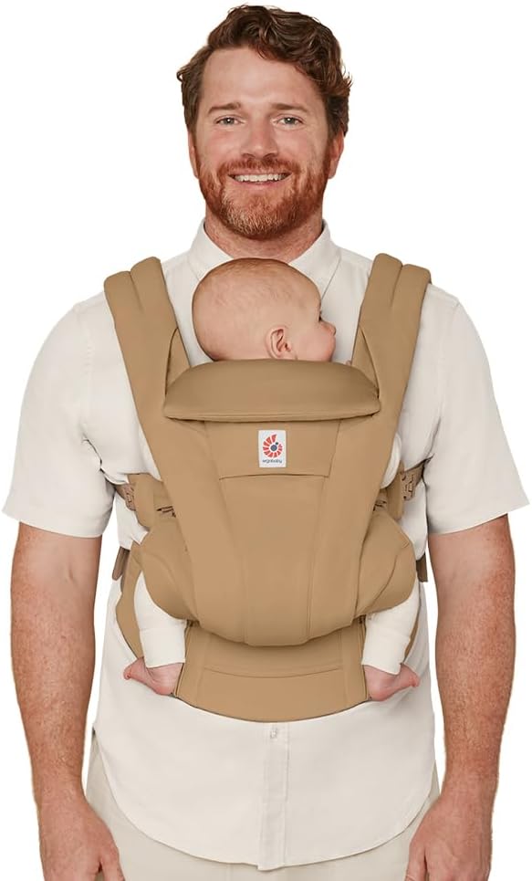 Ergobaby Omni Deluxe All Carry Positions Breathable Mesh Baby Carrier with Enhanced Lumbar Support & Airflow, Newborn to Toddler, (Holds 7 - 45 lbs), Natural Beige - LittleTreasures