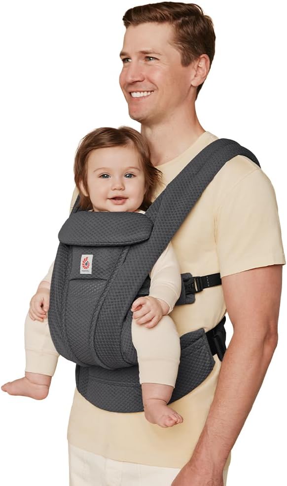 Ergobaby Omni Deluxe All Carry Positions Breathable Mesh Baby Carrier with Enhanced Lumbar Support & Airflow, Newborn to Toddler, (Holds 7 - 45 lbs), Natural Beige - LittleTreasures