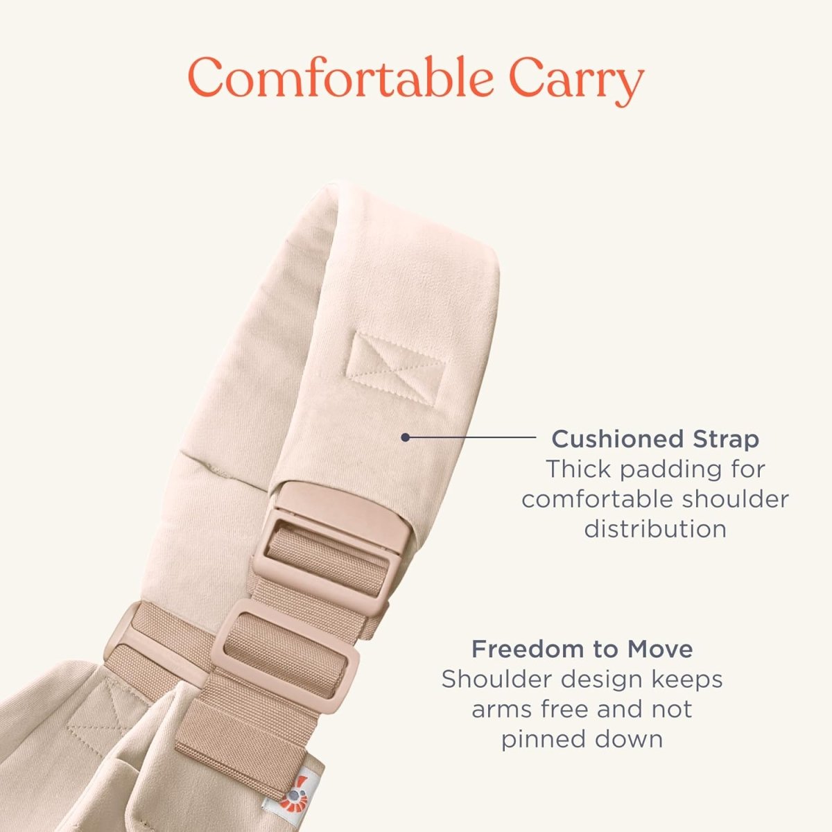 Ergobaby Upsie Hip Sling – Natural Beige Baby Carrier – Lightweight, Adjustable Sling for Toddlers – Breathable & Ergonomic Design - LittleTreasures