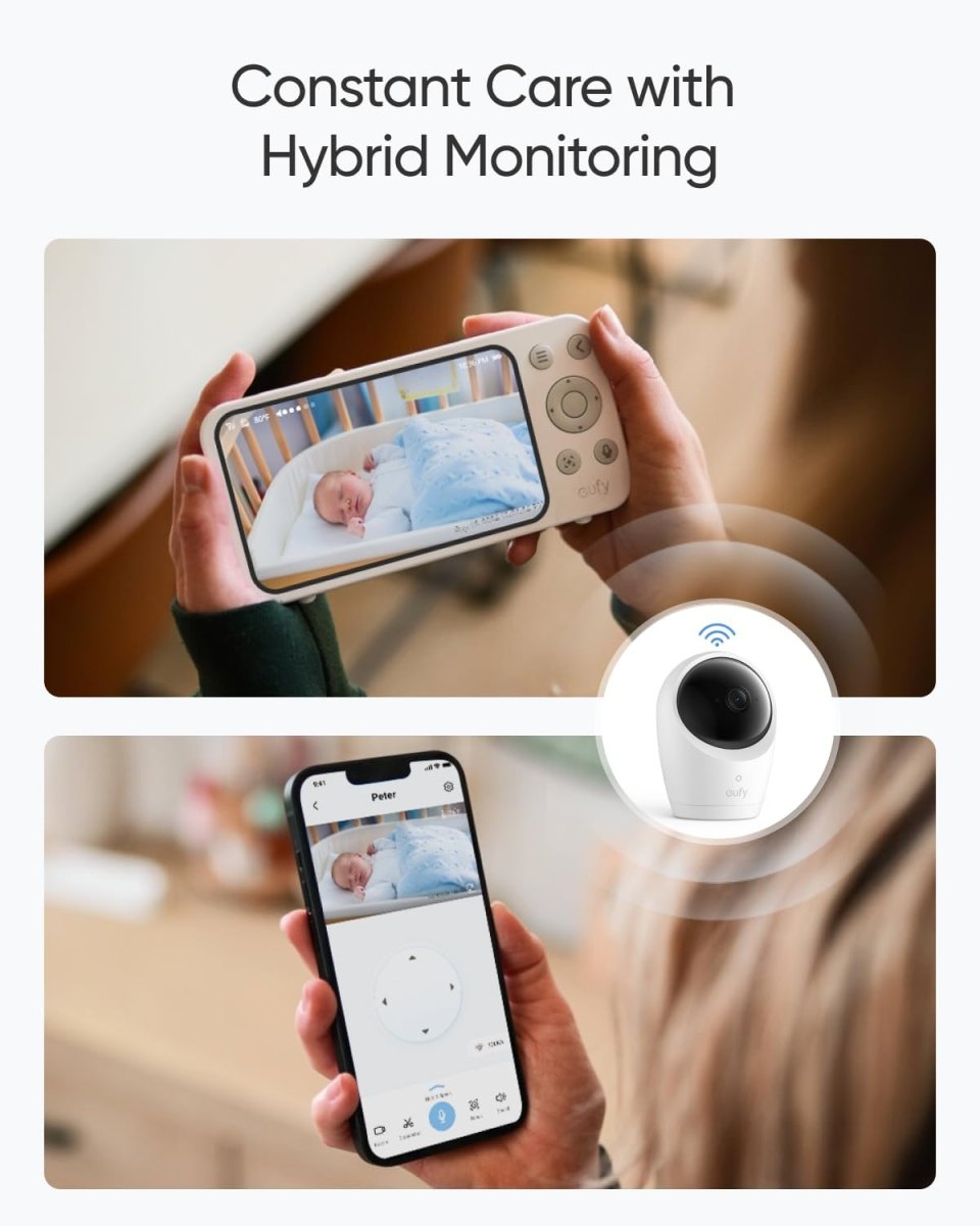 eufy Baby Monitor E20 with 2K Camera, Hybrid Wi - Fi and No Wi - Fi Connection, App and Monitor Control, Ultra - Clear Night View, Pan - Tilt, 4× Zoom, Portable Camera with Built - In Battery, ANR, Smart Alerts - LittleTreasures