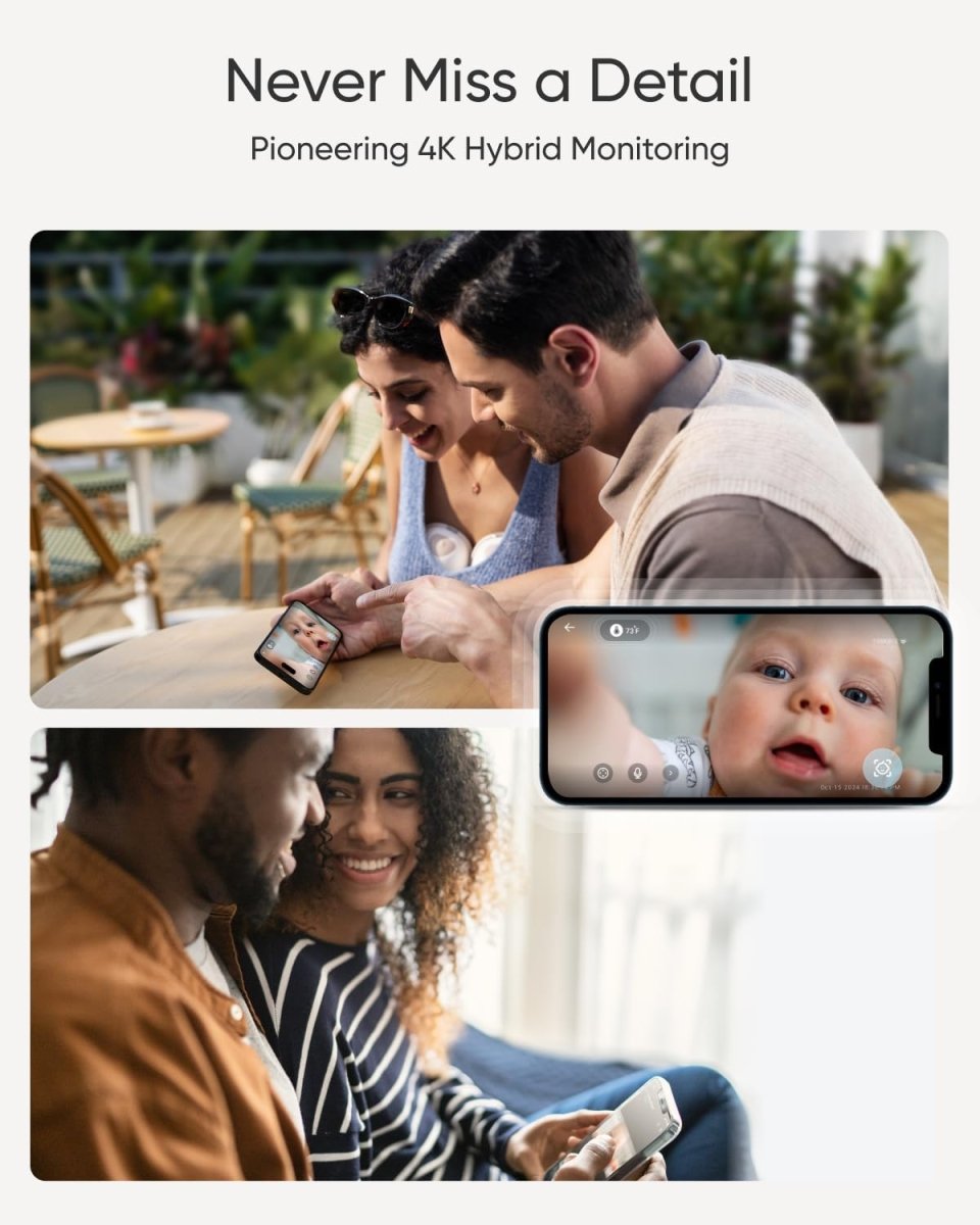 eufy Baby Monitor E21 with 4K Camera, Hybrid Wi - Fi and No Wi - Fi Connection, App and Monitor Control, Ultra - Clear Night View, Pan - Tilt, 8× Zoom, Portable Camera with Built - In Battery, ANR, Smart Alerts - LittleTreasures