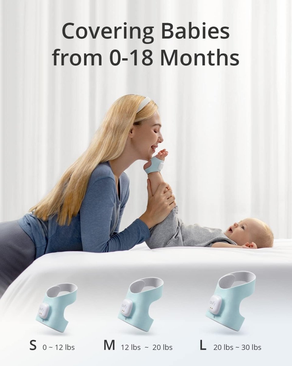 eufy Baby S320 Smart Sock Baby Monitor with 2.4 GHz Wi - Fi, Track Sleep Patterns, Naps, Heart Rate, and Blood Oxygen Levels, Soft and Comfortable, for Babies 0 - 18 Months, No Monthly Fee - LittleTreasures