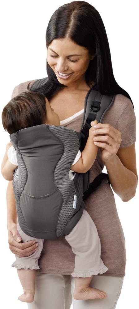 Evenflo Breathable Carrier Gray Chevron, Black, Gray, Teal - LittleTreasures