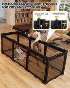 Extra Wide Baby Gate Playpen with Heat - Resistant Mesh,8 Panel Foldable Baby Fence,Indoor/Outdoor Safety Barrier,Dog Playpen & Fireplace Gate - LittleTreasures