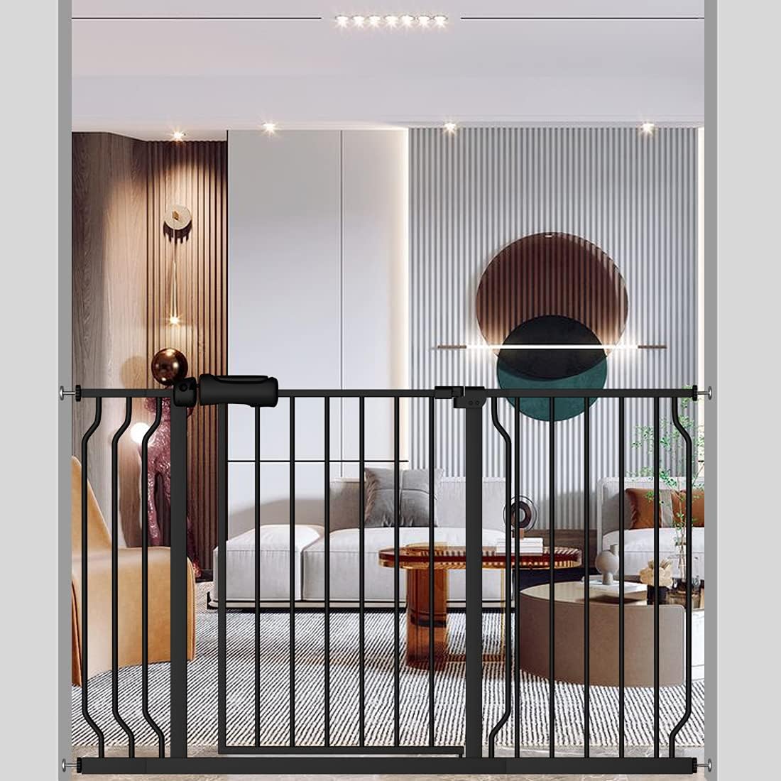 Fairy Baby 29 - 34 Inch Wide Baby Gate for Doorways Stairs Hallway, Walk Through Pressure Mounted Child Gates, Indoor Safety Child Gates for Kids or Pets Black - LittleTreasures