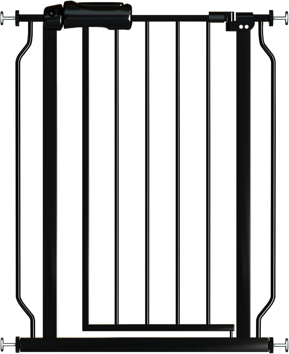 Fairy Baby 29 - 34 Inch Wide Baby Gate for Doorways Stairs Hallway, Walk Through Pressure Mounted Child Gates, Indoor Safety Child Gates for Kids or Pets Black - LittleTreasures