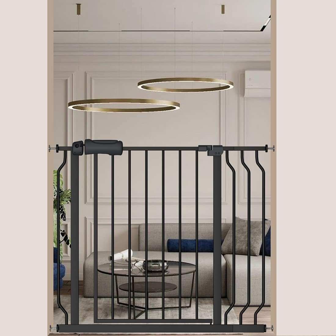 Fairy Baby 29 - 34 Inch Wide Baby Gate for Doorways Stairs Hallway, Walk Through Pressure Mounted Child Gates, Indoor Safety Child Gates for Kids or Pets Black - LittleTreasures