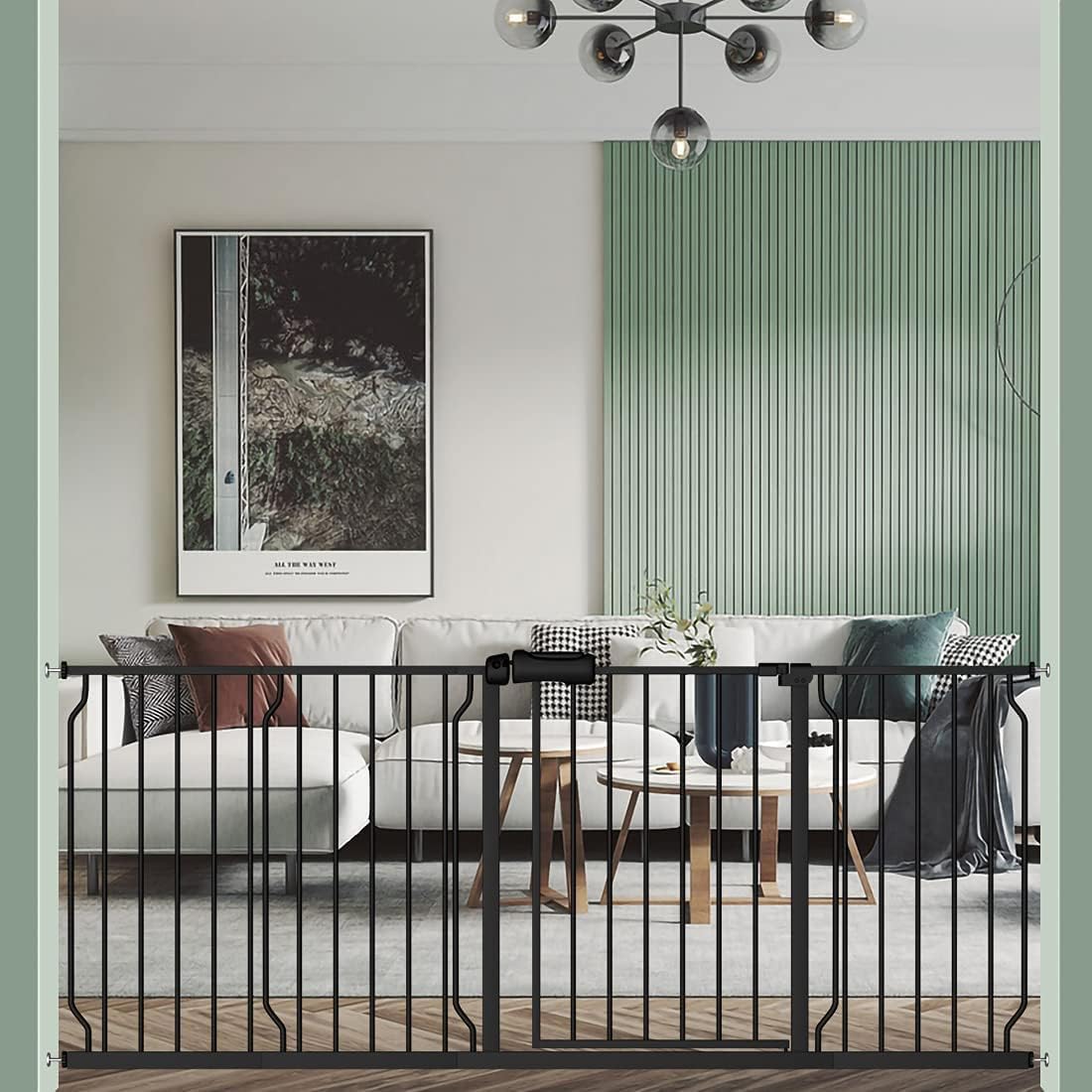 Fairy Baby 29 - 34 Inch Wide Baby Gate for Doorways Stairs Hallway, Walk Through Pressure Mounted Child Gates, Indoor Safety Child Gates for Kids or Pets Black - LittleTreasures