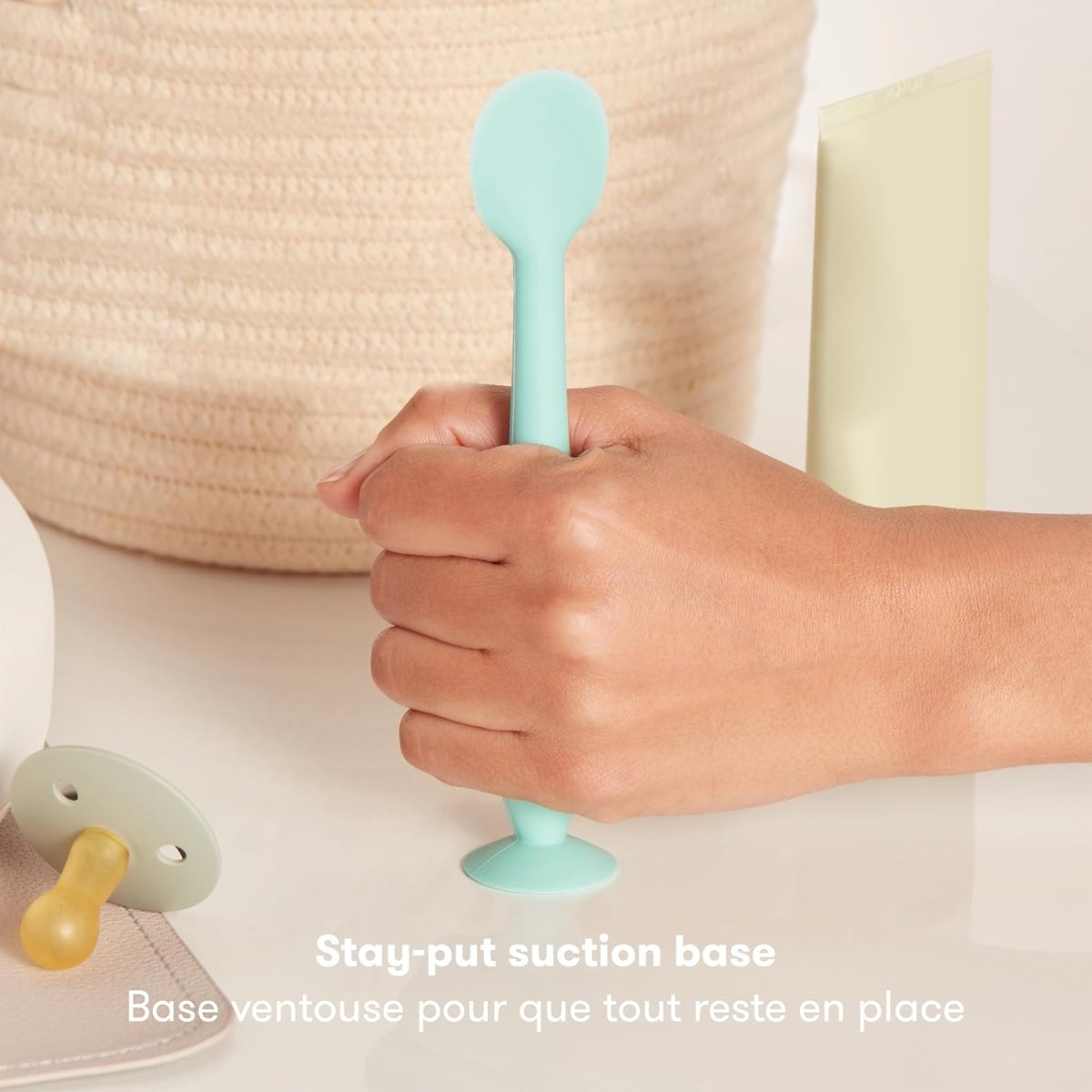 Frida Baby Diaper Cream Spatula, 100% Silicone Butt Spatula for Baby, Diaper Cream Applicator for Easy + Clean Use of Butt Paste & Diaper Rash Cream, BPA - Free, Teal - LittleTreasures