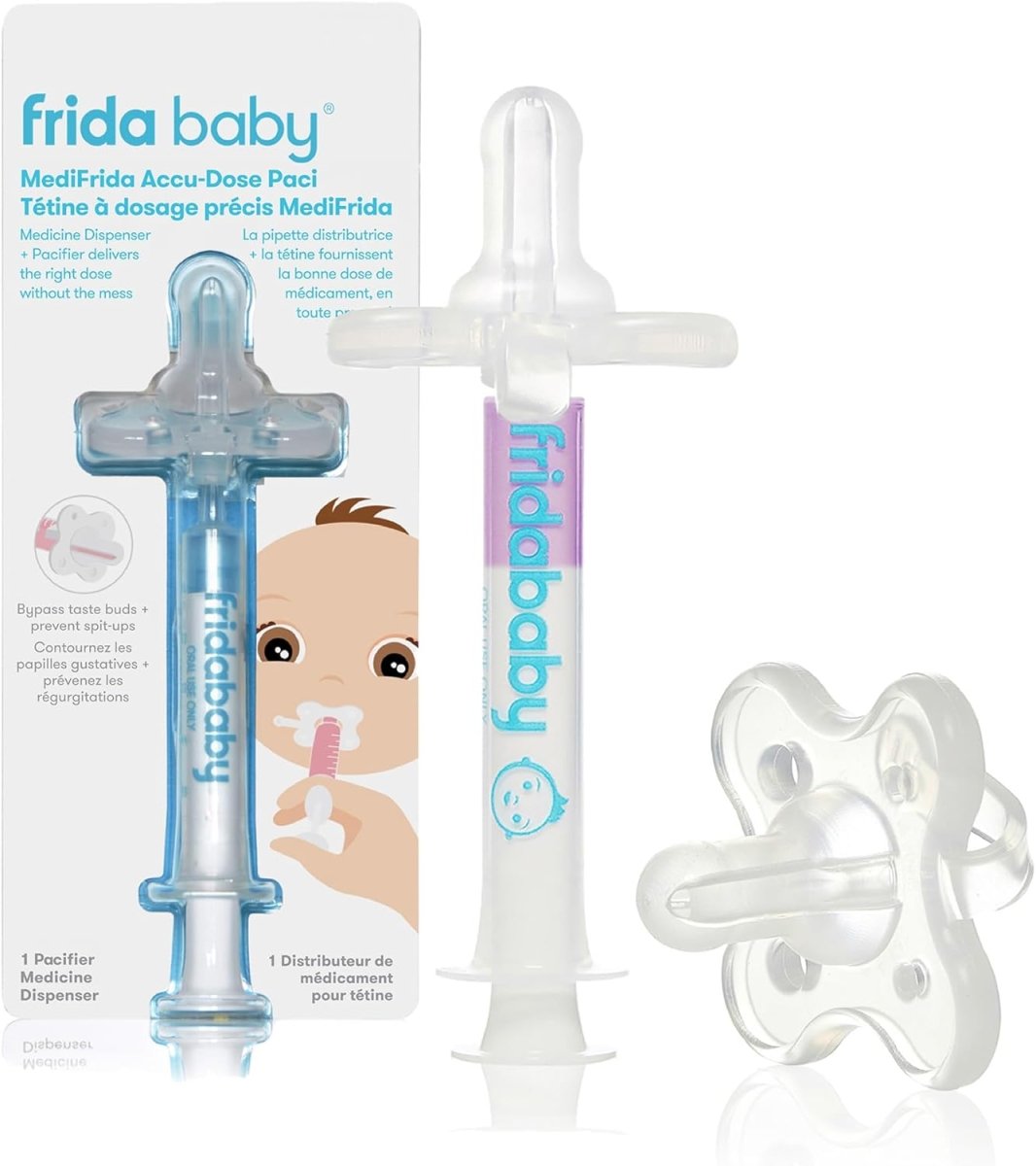 Frida Baby Medicine Pacifier, Medi Frida Baby Medicine Syringe & Accu - Dose Pacifier, Baby Medicine Dispenser for Mess & Fuss Free Use - LittleTreasures