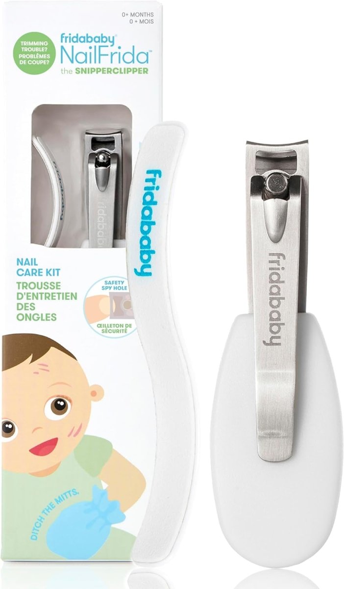 Frida Baby NailFrida Baby Nail Clippers & Nail File & Buffer for Newborns and Up, Safety Spyhole, Nickel Free, Curved Clipper to Fit Babies Nails - LittleTreasures