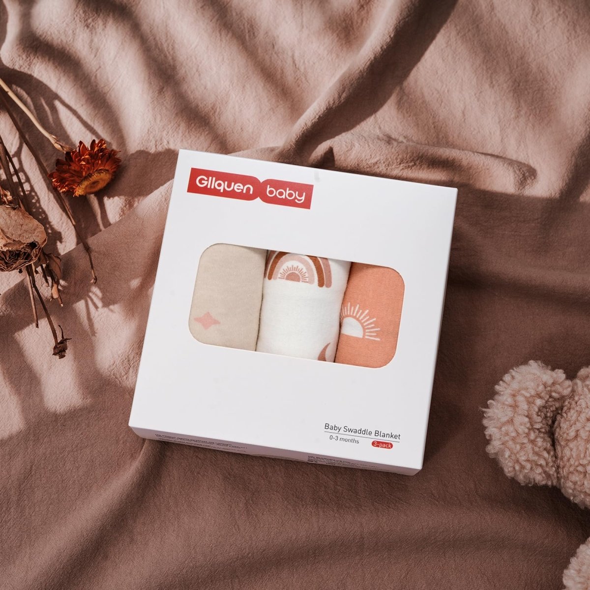 GLLQUEN BABY 3 - Pack Organic Baby Swaddle Sleep Sacks for Newborn - Baby Swaddles 0 - 3 Months, Swaddle Sack, Rainbow & Sun, Blanket Wrap (Small/Medium) - LittleTreasures