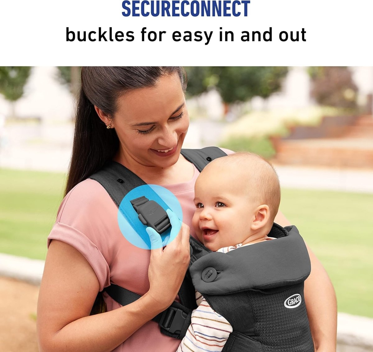 Graco Cradle Me Lite 3 in 1 Baby Carrier - Charcoal Grey, Supports 3.6 - 13.6 kg (8 - 30 lb) - LittleTreasures