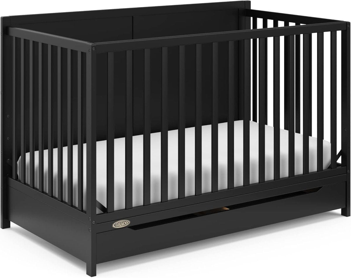 Graco Melrose 5 - in - 1 Convertible Crib with Drawer - White - LittleTreasures