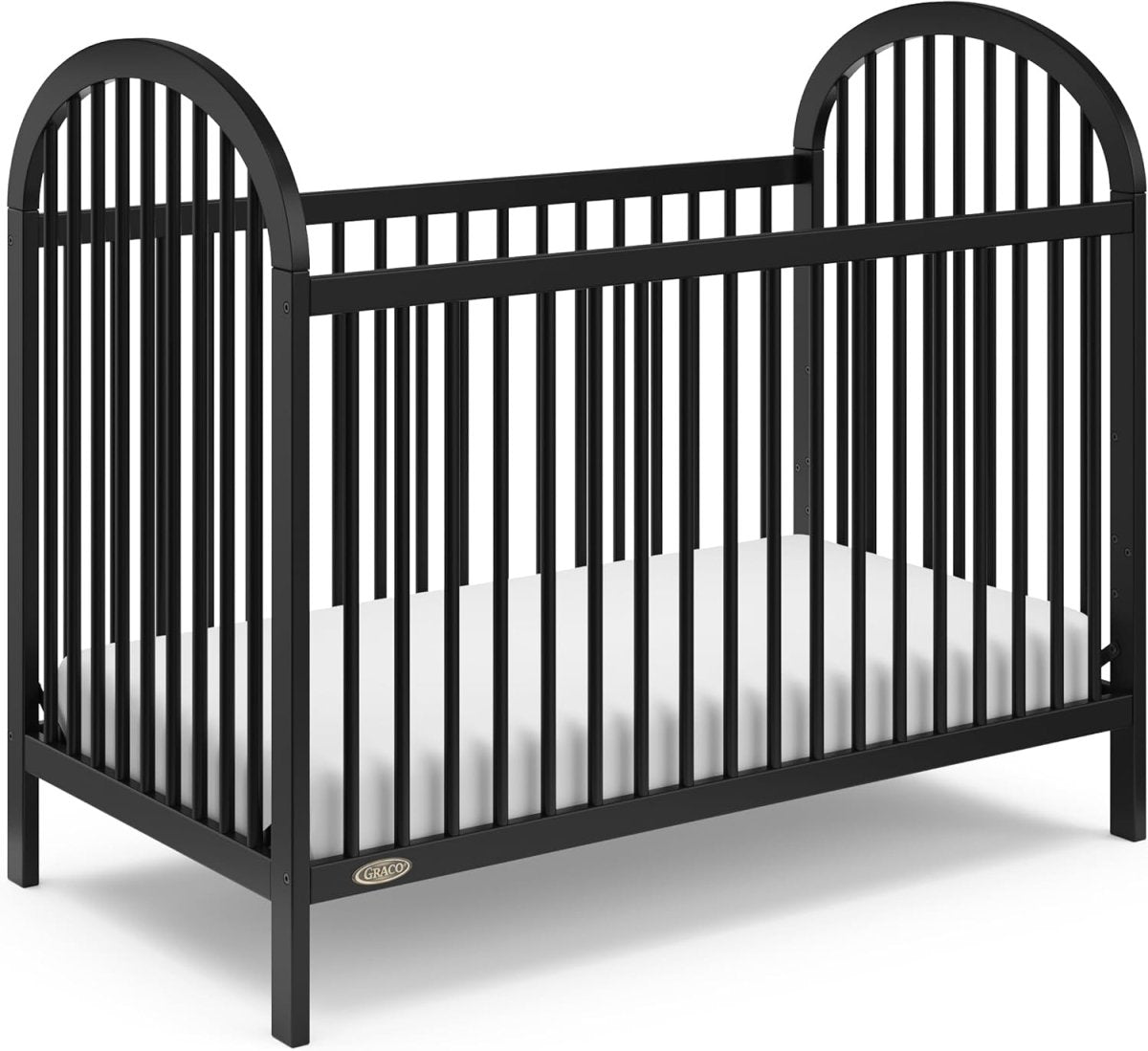 Graco Olivia 3 - in - 1 Convertible Crib (Black) – GREENGUARD Gold Certified, Converts to Daybed and Toddler Bed, Fits Standard Full - Size Crib Mattress, Adjustable Mattress Height, Easy - to - Match Style - LittleTreasures